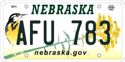 NE license plate AFU783