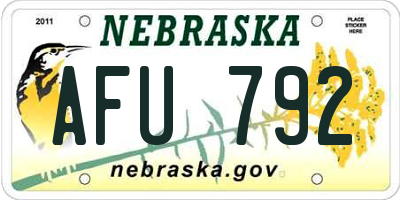 NE license plate AFU792