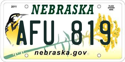 NE license plate AFU819