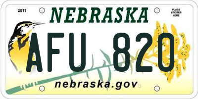 NE license plate AFU820