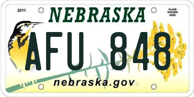 NE license plate AFU848