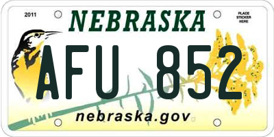 NE license plate AFU852