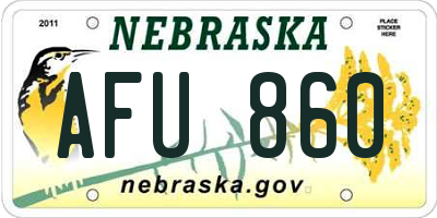NE license plate AFU860
