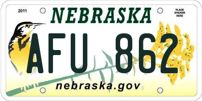 NE license plate AFU862