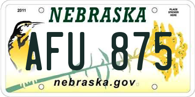 NE license plate AFU875