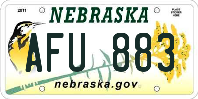 NE license plate AFU883