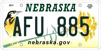 NE license plate AFU885