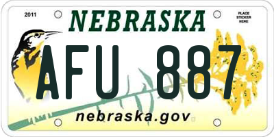 NE license plate AFU887