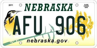 NE license plate AFU906
