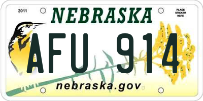 NE license plate AFU914