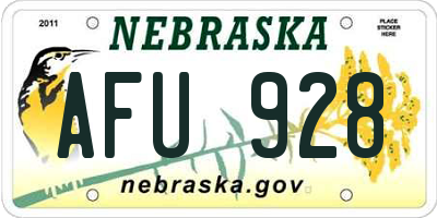 NE license plate AFU928