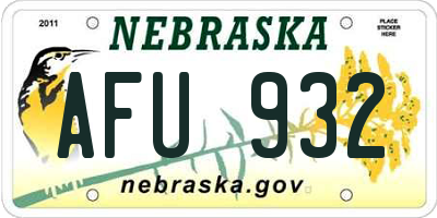 NE license plate AFU932