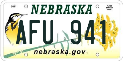 NE license plate AFU941