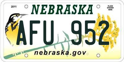 NE license plate AFU952