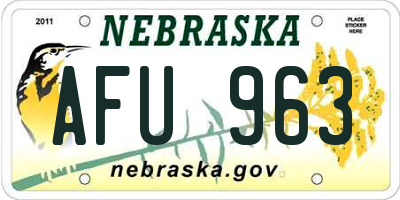 NE license plate AFU963