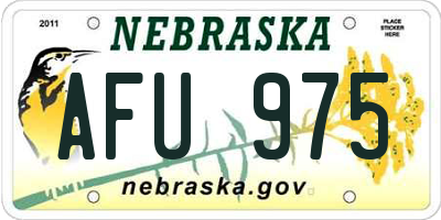 NE license plate AFU975