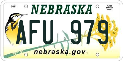 NE license plate AFU979