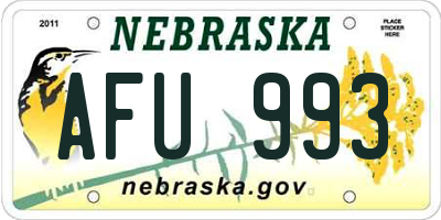 NE license plate AFU993