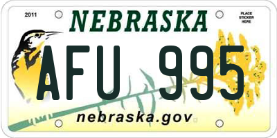 NE license plate AFU995