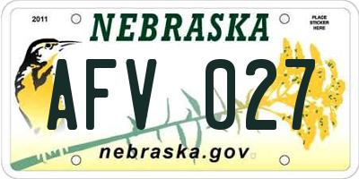 NE license plate AFV027