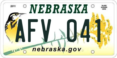 NE license plate AFV041
