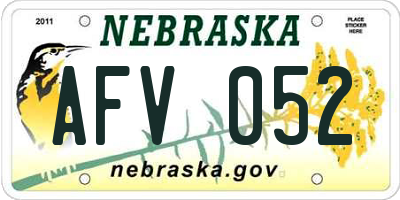 NE license plate AFV052