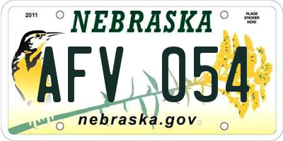 NE license plate AFV054