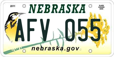 NE license plate AFV055