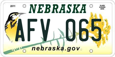 NE license plate AFV065