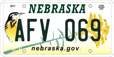 NE license plate AFV069