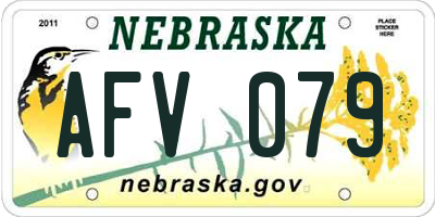 NE license plate AFV079