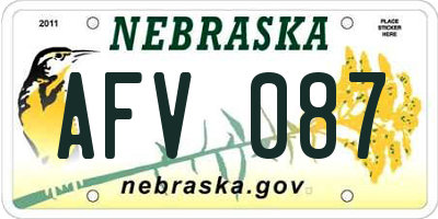 NE license plate AFV087