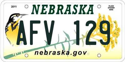 NE license plate AFV129