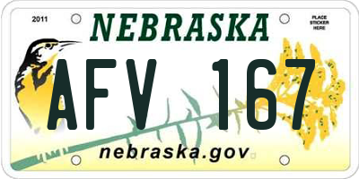 NE license plate AFV167