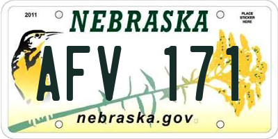 NE license plate AFV171