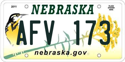 NE license plate AFV173