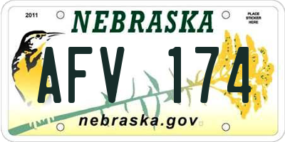 NE license plate AFV174