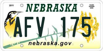 NE license plate AFV175