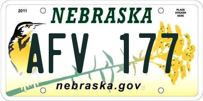 NE license plate AFV177