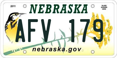 NE license plate AFV179