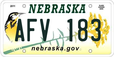 NE license plate AFV183