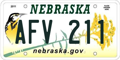 NE license plate AFV211