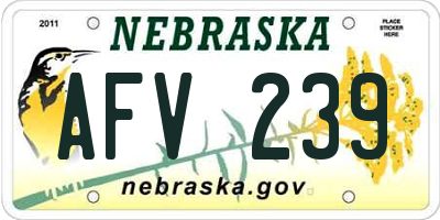 NE license plate AFV239