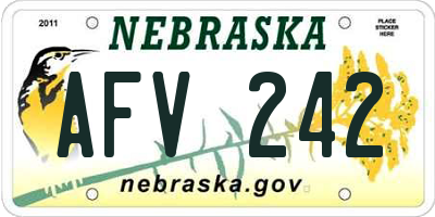 NE license plate AFV242
