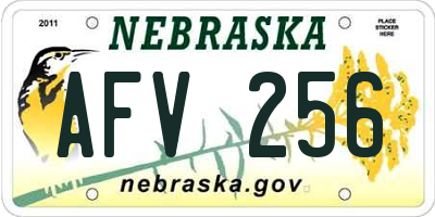 NE license plate AFV256