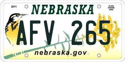 NE license plate AFV265