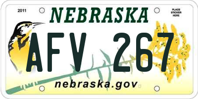 NE license plate AFV267