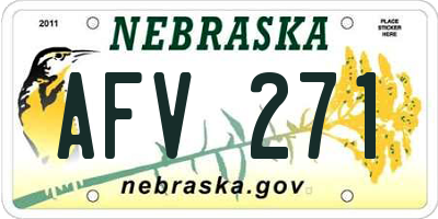 NE license plate AFV271