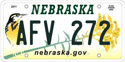 NE license plate AFV272