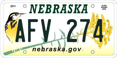 NE license plate AFV274